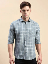Men Green Checked Casual Shirt-BLAZOCHECKS-4669-Seagreen